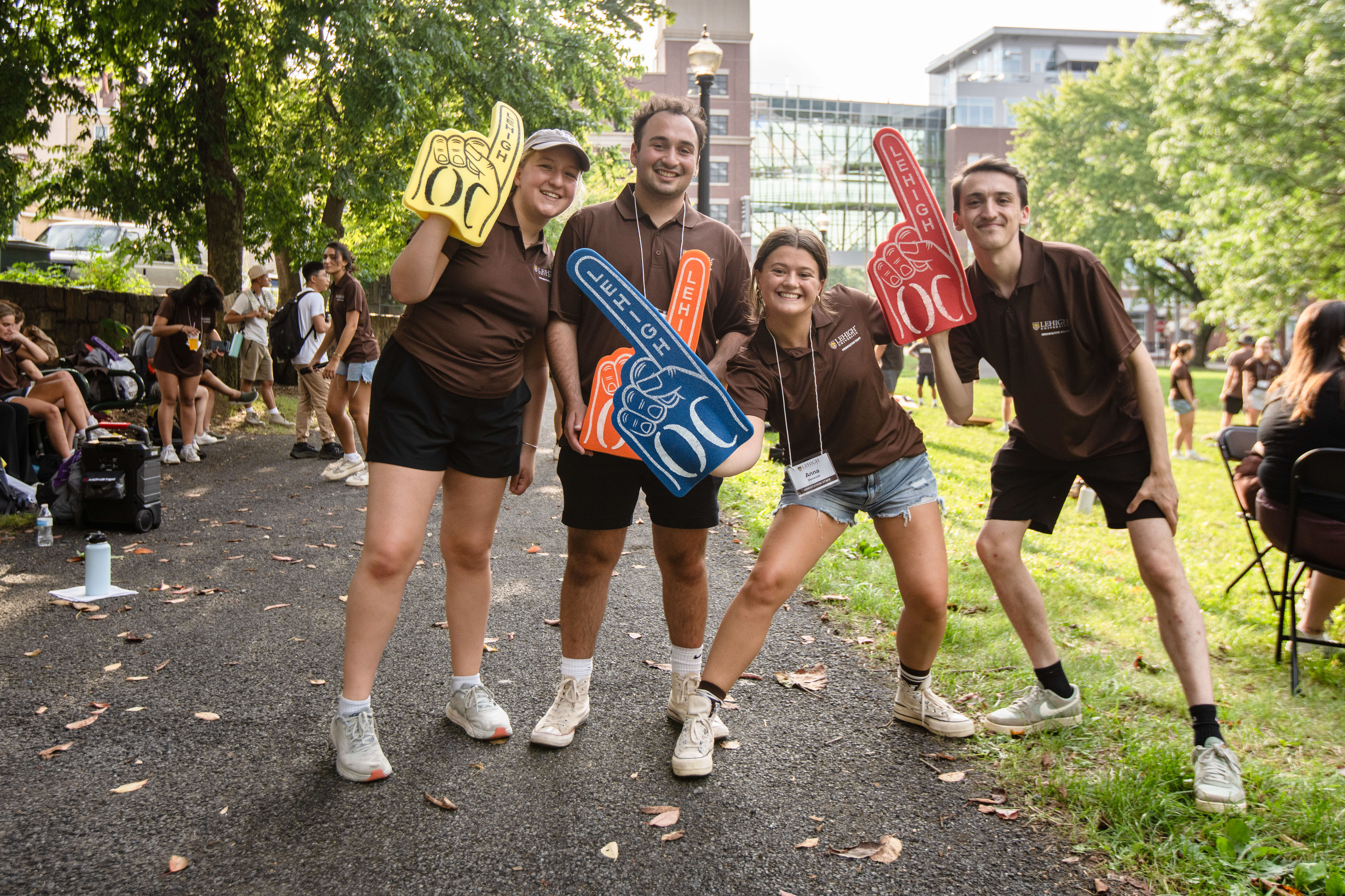 Orientation leaders on the Greenway during Faux Friday