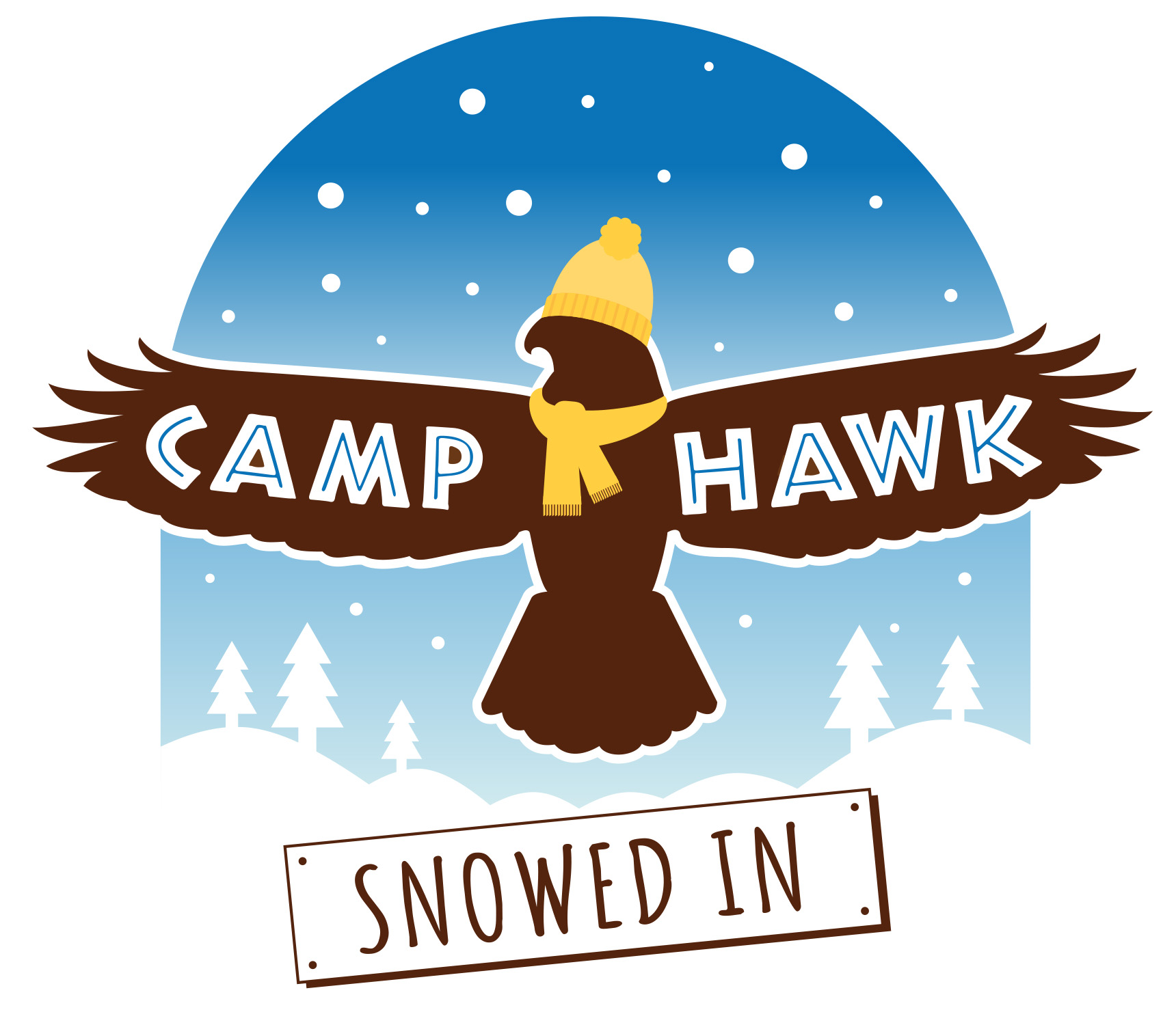 camp hawk snowed in logo