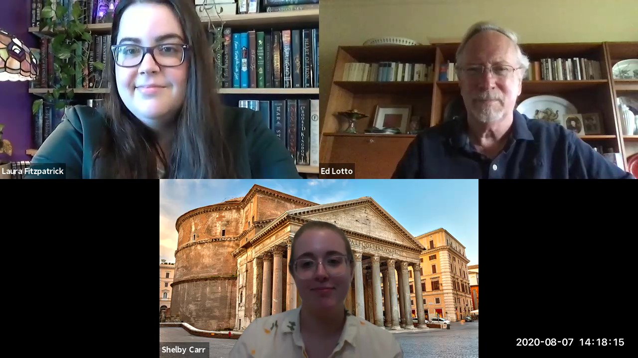 An image of three Writing and Math Center staff members in a Zoom session.
