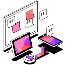 clip art depicting a variety of devices including a monitor, phone, and tablet.