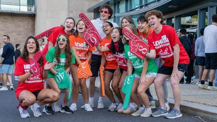 Orientation Leaders =welcoming students at Orientation Check-in