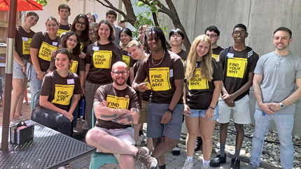 Lehigh 360 Group photo at a lunch spot in South Bethlehem
