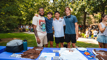 Student club members posing