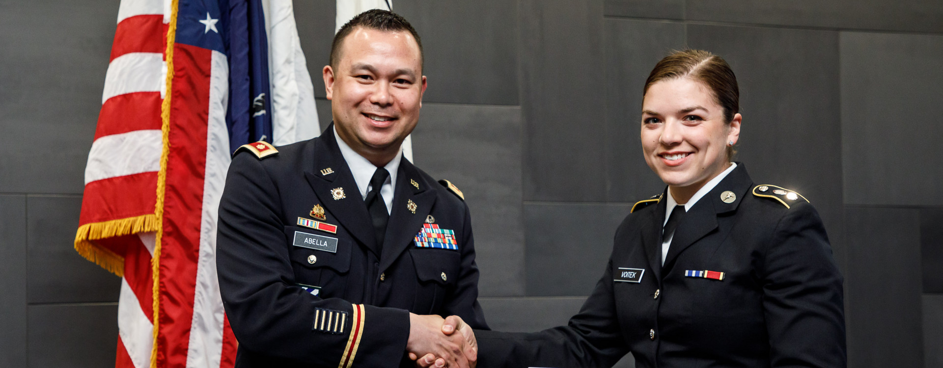 Cadet receiving an award at the ROTC Awards Ceremony Spring 2019
