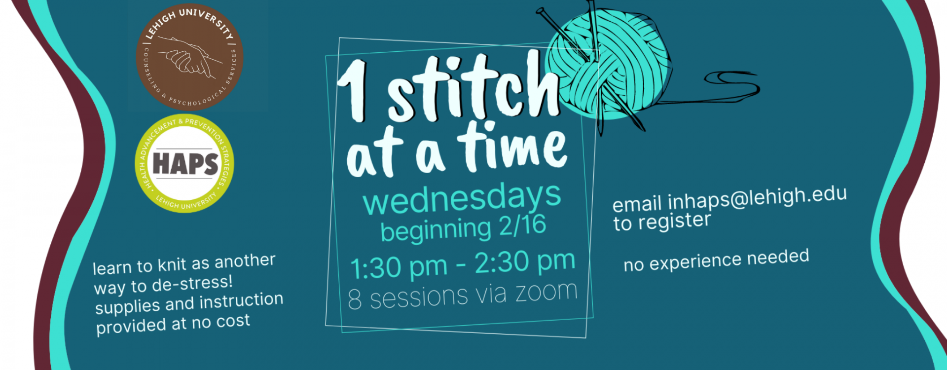 One Stitch at a Time is back for the Spring 2022 semester